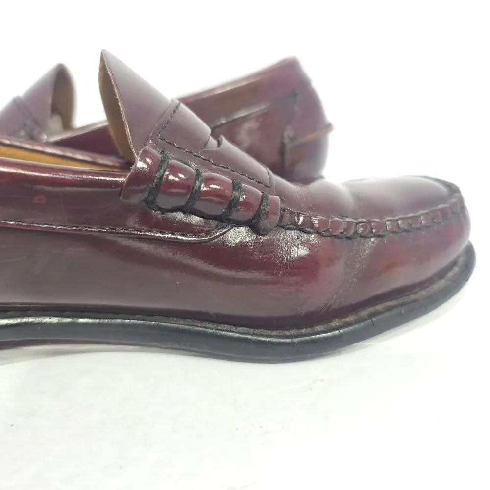 VTG L.L. Bean Penny Loafers Men's Size 9D Burgundy Leather Dress Shoe Slip On